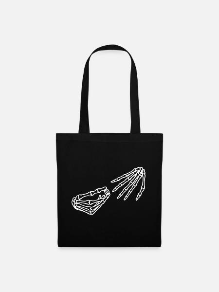 Ätherisches Skelett Hand- und Knochendesign - Stoffbeutel - Schwarz