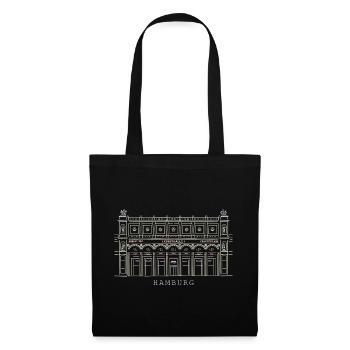 Hamburg, Hand Drawing Kunsthalle, Germany - Tote Bag - black - Front
