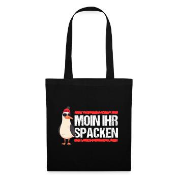 Hamburg Moin Spacken Nordsee Hamburger Möwe Lustig - Stoffbeutel - Schwarz - Vorne