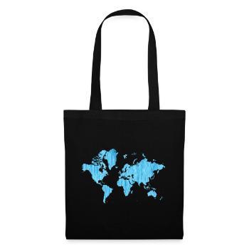World Map Metallic Blue - Tote Bag - black - Front