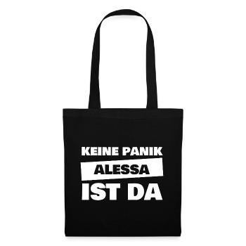 Prénom Alessa - Sac en tissu - noir - Devant