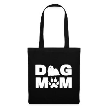 Amant des chiens Maltais Maman de chien Maman Papa de chien - Sac en tissu - noir - Devant