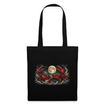 Crabes dans la mer au clair de lune Design graphique - Sac en tissu - noir - Devant