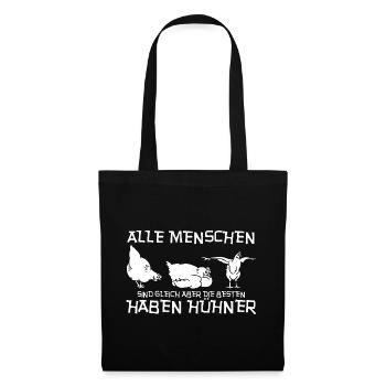 Hühnerflüsterer Huhn Hühnerhalter Hühner - Stoffbeutel - Schwarz - Vorne