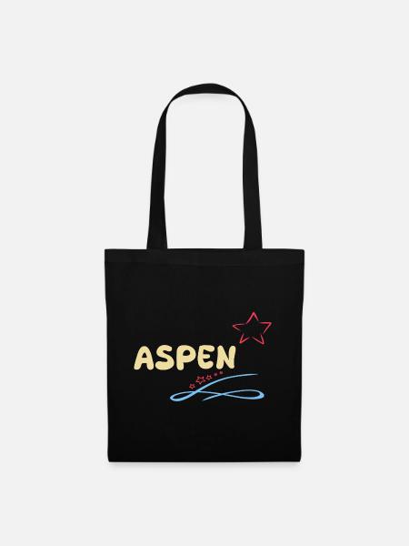 Geschenk für Aspen - Stoffbeutel - Schwarz