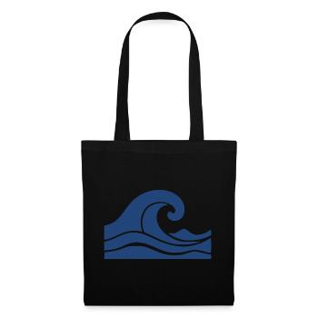 Wave Minimal Sea Beach Holiday Gift - Tote Bag - black - Front