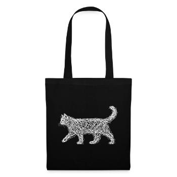 Esquisse abstraite de chat Gribouillé Art minimaliste - Sac en tissu - noir - Devant