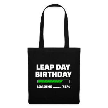 Chargement de l’anniversaire du jour bissextile - Sac en tissu - noir - Devant