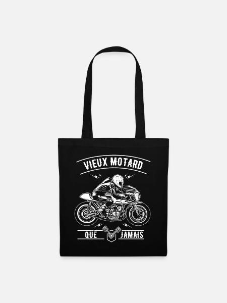 Vieux Motard que jamais - Sac en tissu - noir