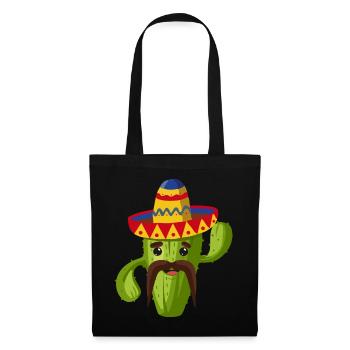 Cactus mexicain - Sac en tissu - noir - Devant