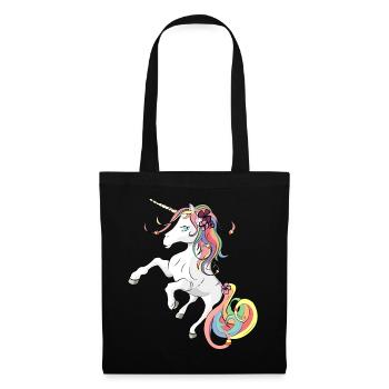 Licorne - unicorn - Sac en tissu - noir - Devant