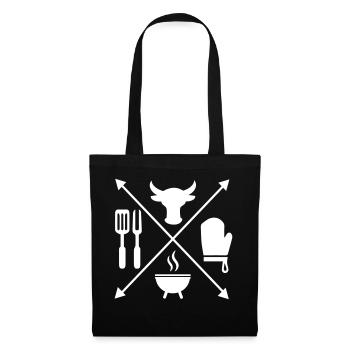 grillage - Sac en tissu - noir - Devant