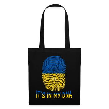 Flagge der Ukraine ist es in meiner DNA-Geschenk-Idee - Stoffbeutel - Schwarz - Vorne