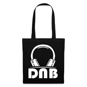 dnb drum n bass symbol music Kopfhörer Logo dnb - Stoffbeutel - Schwarz - Vorne