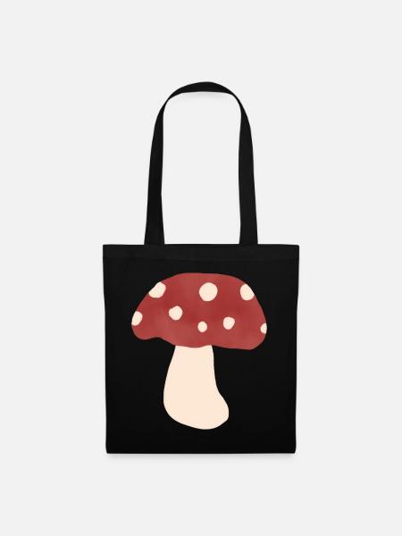 Pilz Pilze - Stoffbeutel - Schwarz