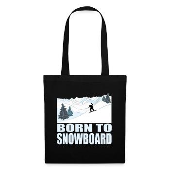 Born to Snowboard - Wintersport - Stoffbeutel - Schwarz - Vorne