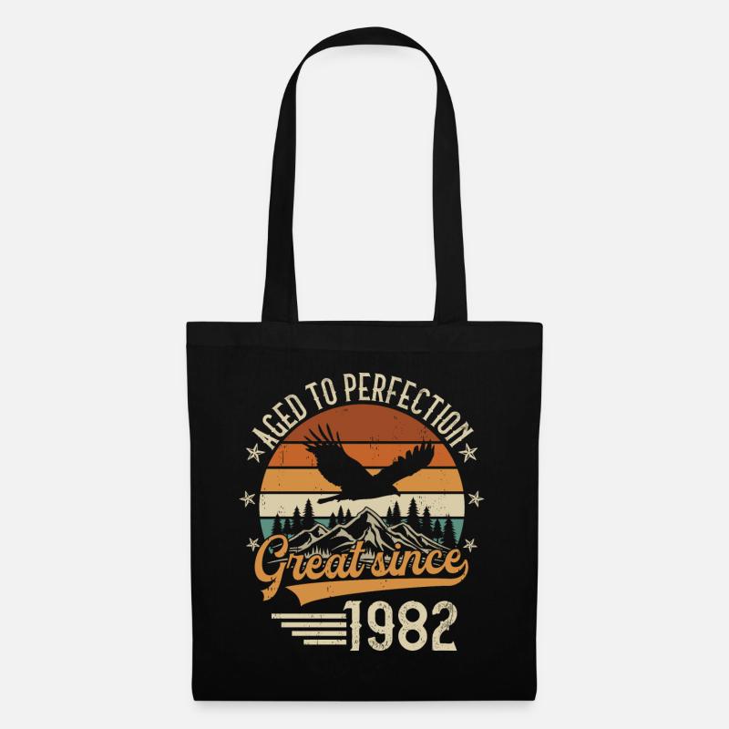1982 Jahrgang Vintage Geburtstag Geschenk - Stoffbeutel - Schwarz