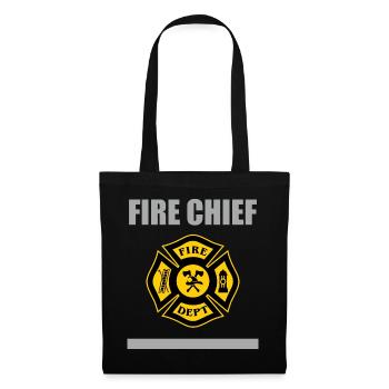 Feuerwehr kommandant chief Chef - Stoffbeutel - Schwarz - Vorne