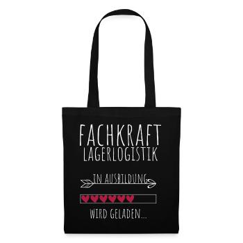 Fachkraft Lagerlogistik in Ausbildung Geschenk - Stoffbeutel - Schwarz - Vorne