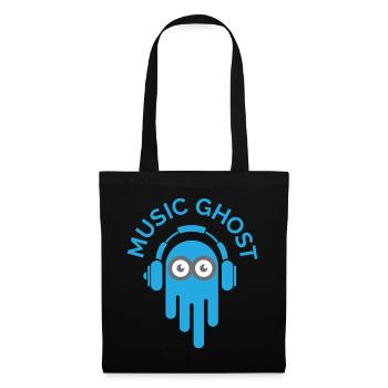 music ghost icon logo icon funny ghost music - Tote Bag - black - Front