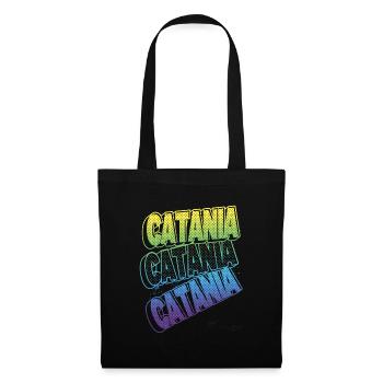 Catane Italie City Font Skyline Accueil - Sac en tissu - noir - Devant
