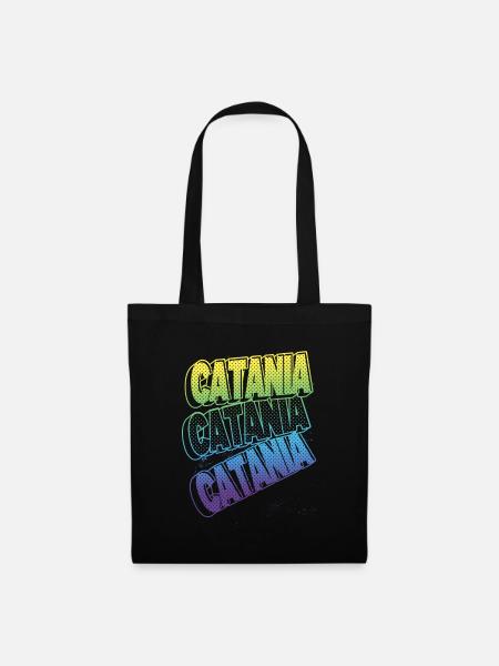 Catania Italia Città Font Skyline Home - Borsa di stoffa - nero