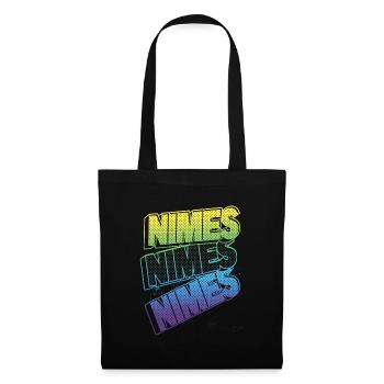 Nîmes France City Font Skyline Accueil - Sac en tissu - noir - Devant