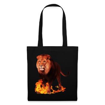 Animal sauvage lion en feu - Sac en tissu - noir - Devant