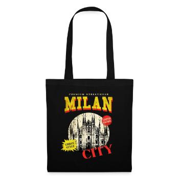 Mailand Milan Italien Stadt Skyline Vintage Retro - Stoffbeutel - Schwarz - Vorne
