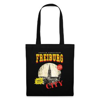 Freiburg Germany City Skyline Vintage Retro - Tote Bag - black - Front