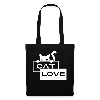 Cat Love - Design pour les amoureux des chats - Sac en tissu - noir - Devant