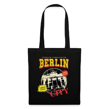 Berlin Allemagne City Skyline Vintage Rétro - Sac en tissu - noir - Devant