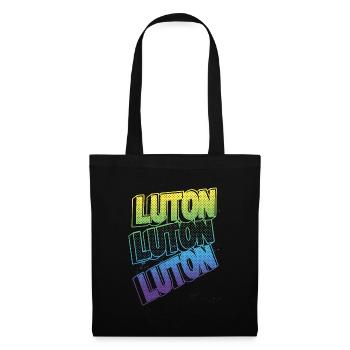 Luton Angleterre Royaume-Uni City Font Skyline Accueil - Sac en tissu - noir - Devant