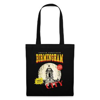 Birmingham Angleterre UK City Skyline Vintage Rétro - Sac en tissu - noir - Devant