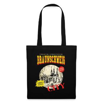 Braunschweig Deutschland Stadt Skyline Vintage - Stoffbeutel - Schwarz - Vorne