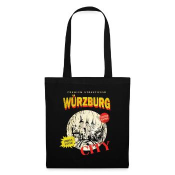 Würzburg Allemagne Ville Skyline Vintage Rétro - Sac en tissu - noir - Devant