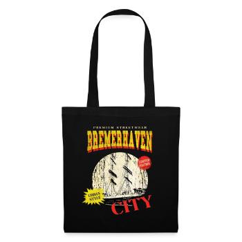Bremerhaven Deutschland Stadt Skyline Vintage - Stoffbeutel - Schwarz - Vorne