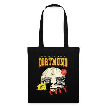 Dortmund Deutschland Stadt Skyline Vintage Retro - Stoffbeutel - Schwarz - Vorne