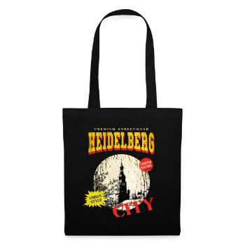 Heidelberg Deutschland Stadt Skyline Vintage Retro - Stoffbeutel - Schwarz - Vorne