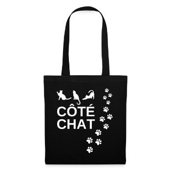 chat, amoureux des chat, côté chat - Sac en tissu - noir - Devant