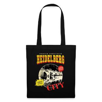 Heidelberg Deutschland Stadt Skyline Vintage Retro - Stoffbeutel - Schwarz - Vorne