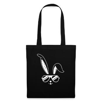 Lapin de Pâques avec lunettes de soleil | Millésime - Sac en tissu - noir - Devant