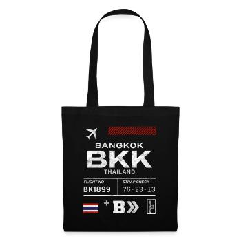 Etikett des Flughafens Bangkok - Stoffbeutel - Schwarz - Vorne