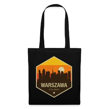 Warschau Skyline im Sonnenuntergang - Stoffbeutel - Schwarz - Vorne