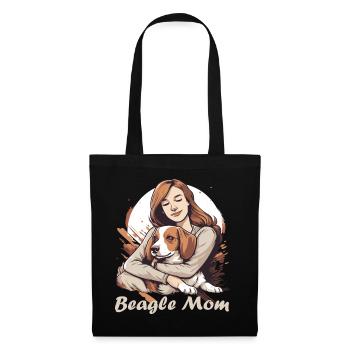 Beagle Mama - Hunde Liebhaberinnen Geschenkidee - Stoffbeutel - Schwarz - Vorne