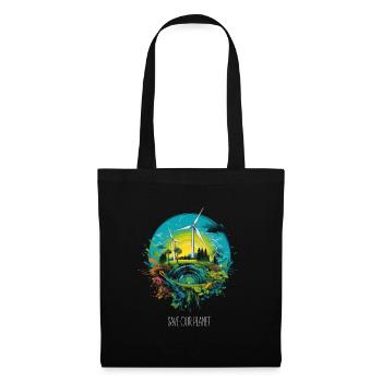 Save our planet - Environmental protection Wind turbines - Tote Bag - black - Front