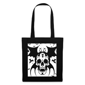 Horror Schädel Schädel Kunst Schädel Gothic Heavy Metal - Stoffbeutel - Schwarz - Vorne