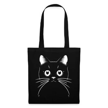 Funny Cat Silhouette Cheeky Fun Cats - Tote Bag - black - Front