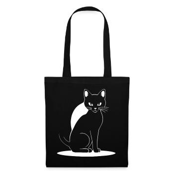Drôle de chat Silhouette Cheeky Fun Cats - Sac en tissu - noir - Devant