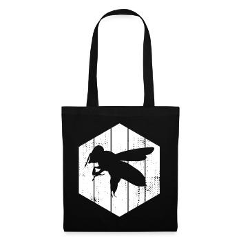 Dessin d’abeilles - Sac en tissu - noir - Devant